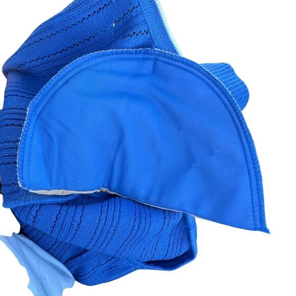 St. John Size 12 Cardigan Cobalt Blue Knited 3/4 Sleeve V-Neck Jacket CR 2003 - Picture 10 of 10